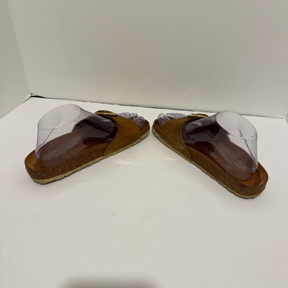 Birkenstock Brown Sandals with Gold Buckle - Picture 8 of 15